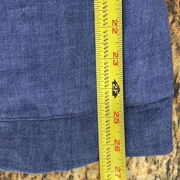 Alberto Makali Linen Blue 3/4 Sleeve Single Button Closure Blazer size 14 - Picture 10 of 10